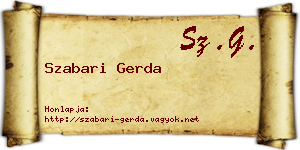 Szabari Gerda névjegykártya